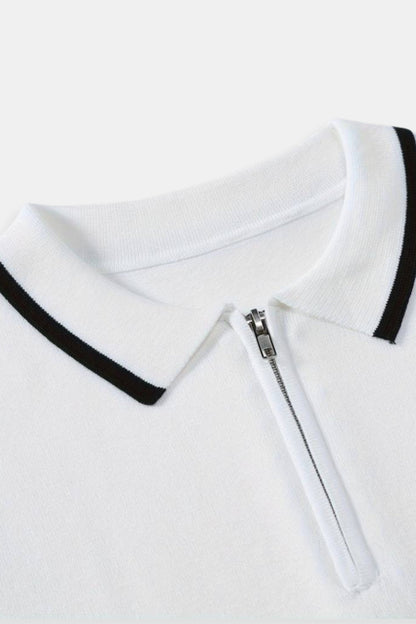 NOBA Knitted Quarter Zip Golf Polo