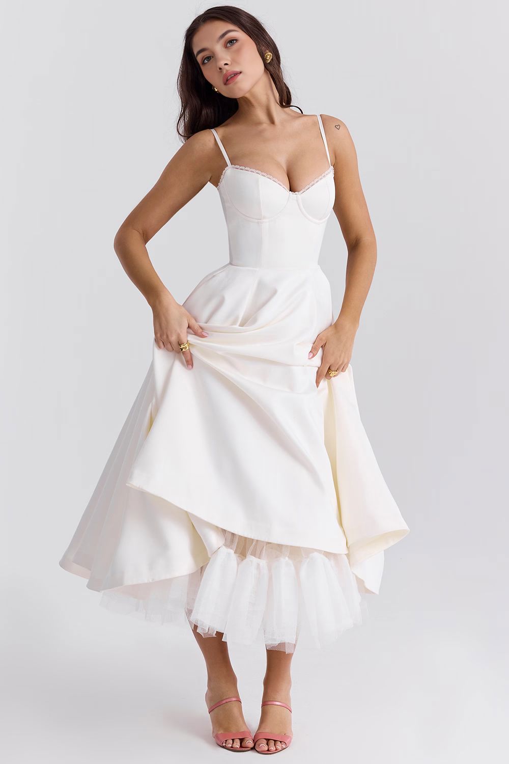 Retro Abendkleid mit Petticoat Retro Abendkleid mit Petticoat Rosa Chic 